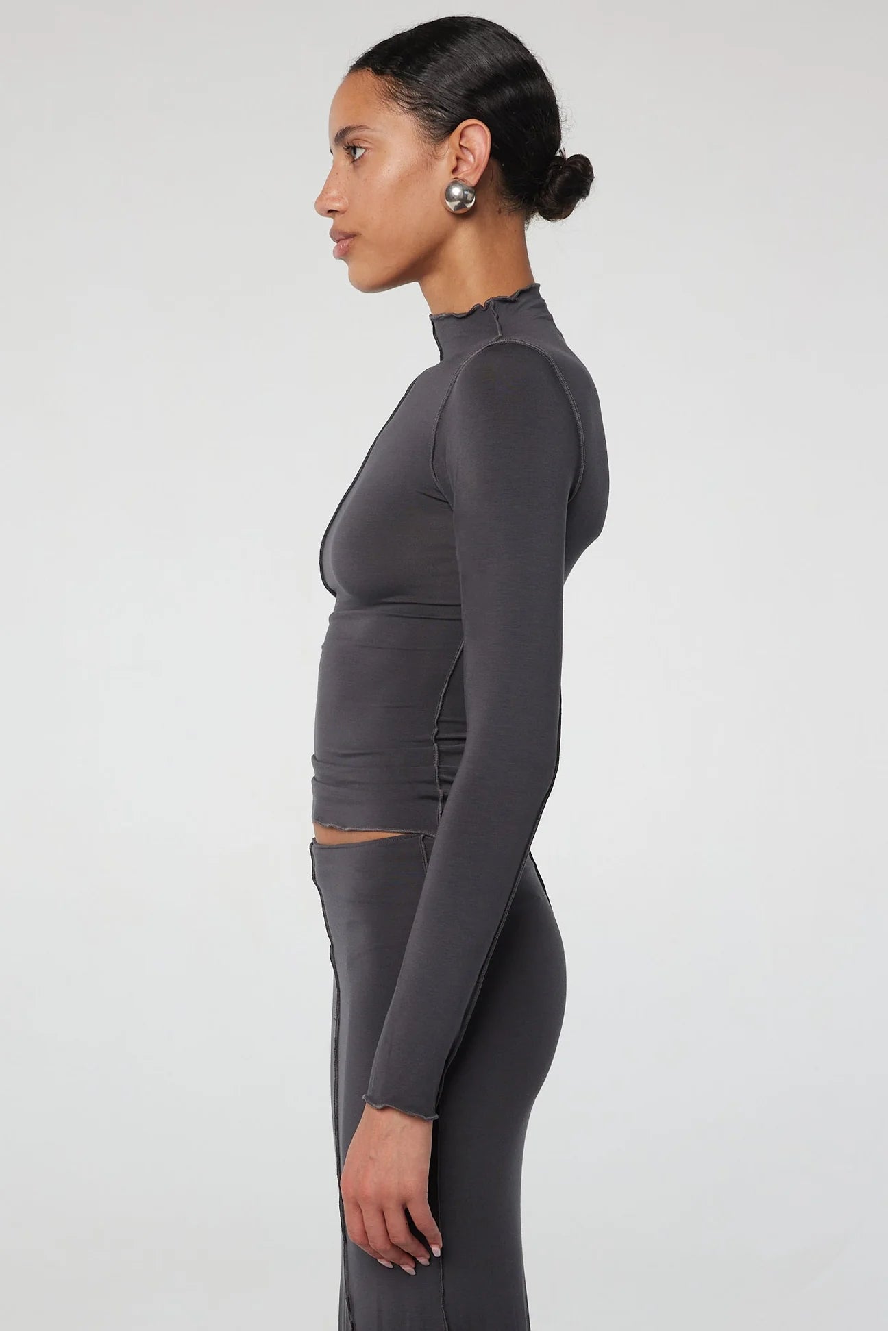 The Line by K Zane Top in Deep Grey