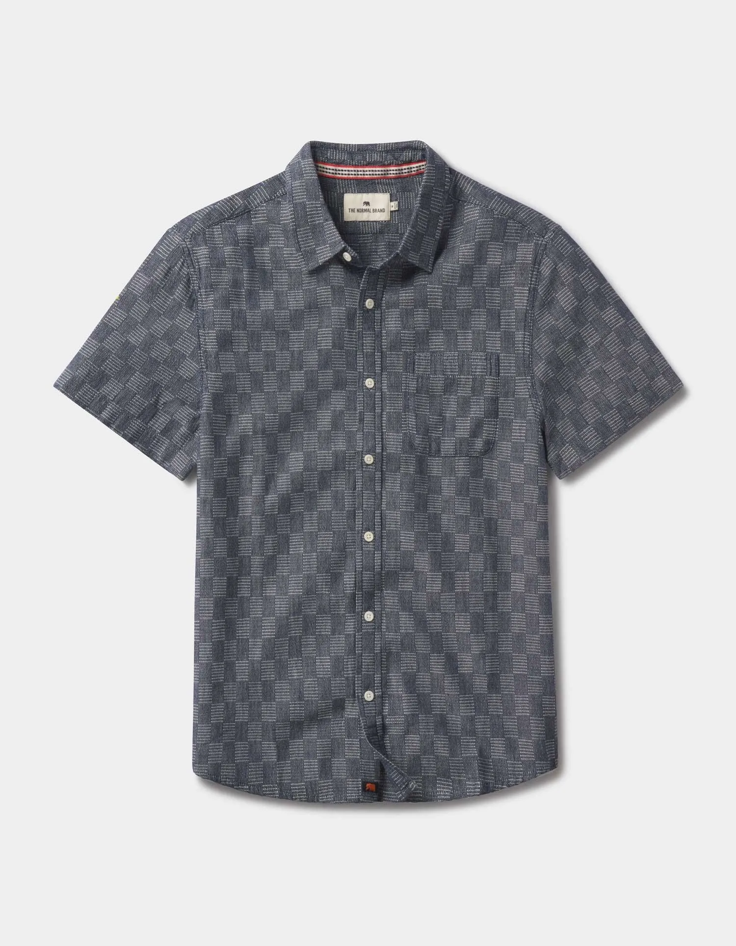 The Normal Brand Fresh Water Button-Up Shirt In Summer Navy Check