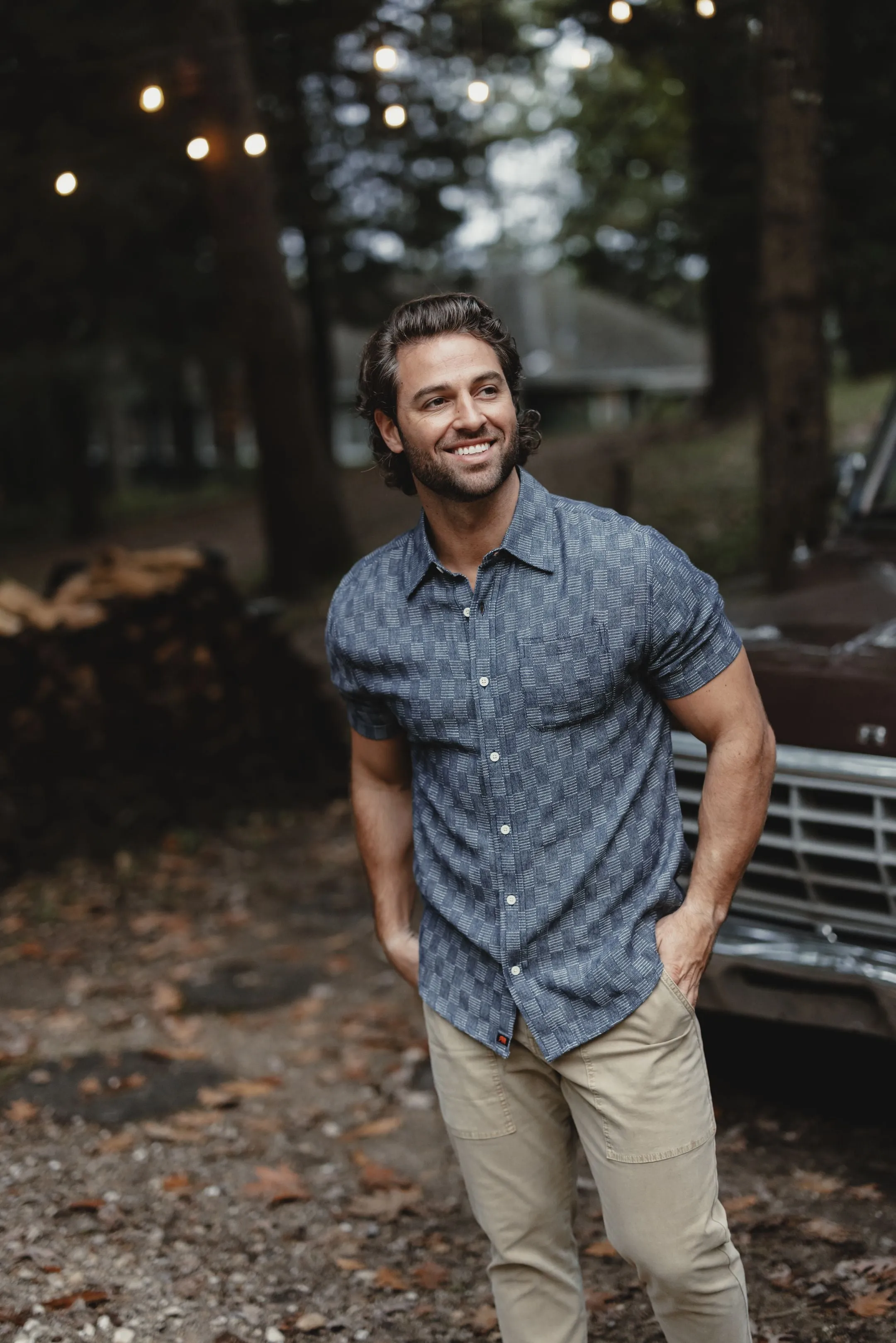 The Normal Brand Fresh Water Button-Up Shirt In Summer Navy Check