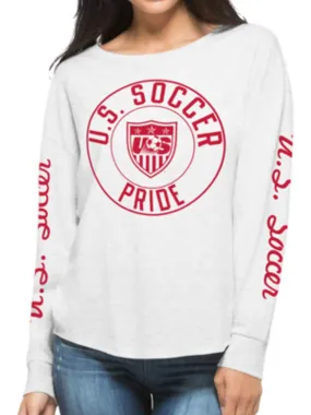 USA United States Soccer Team 47 Brand Women Gray Oversized Cara T-Shirt