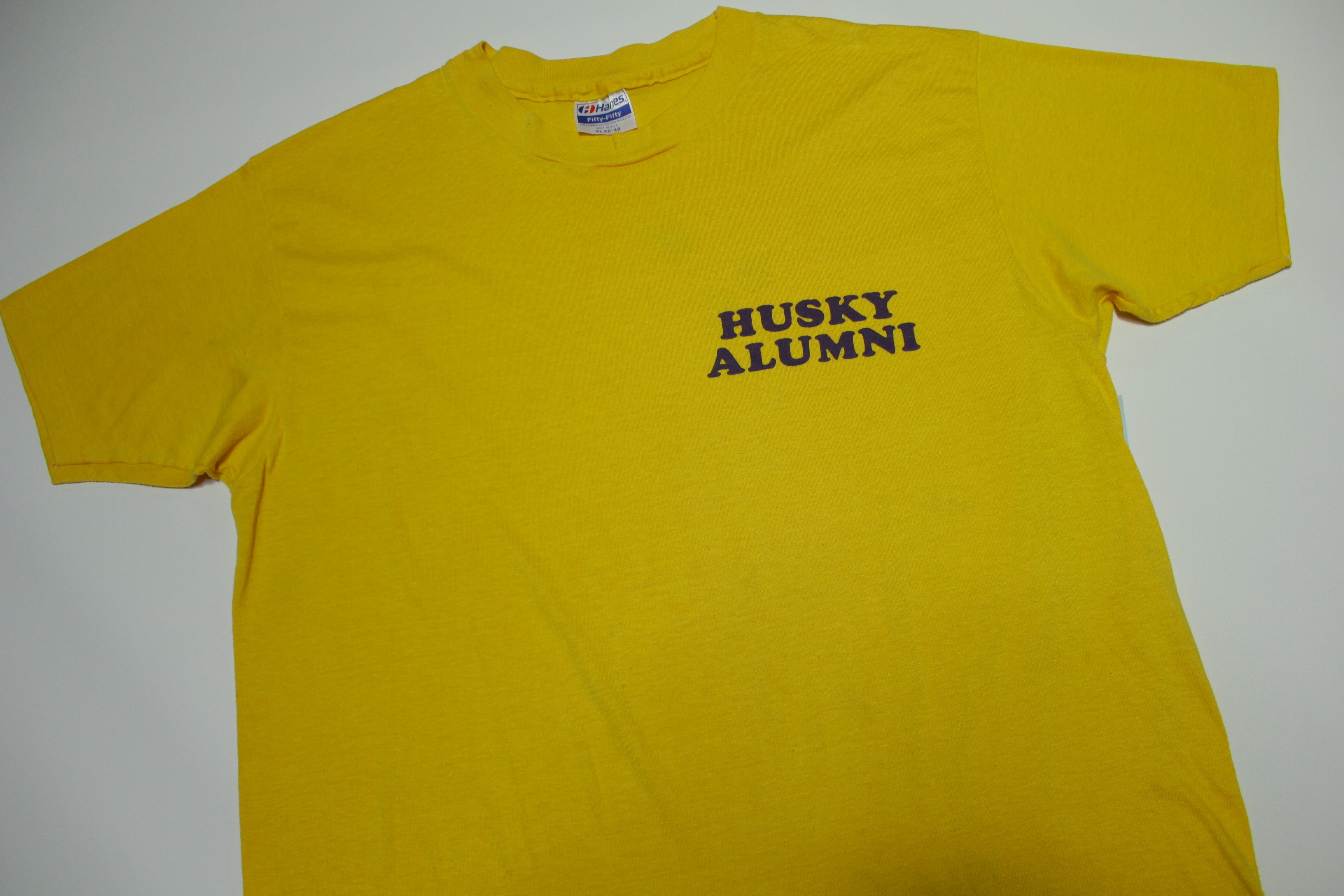 Washington State Huskies Vintage 80's Alumni Yellow Single Stitch Hanes USA T-Shirt