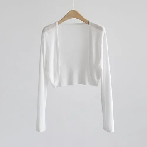 Women's Cardigan Long Sleeve Blouses Simple Style Solid Color