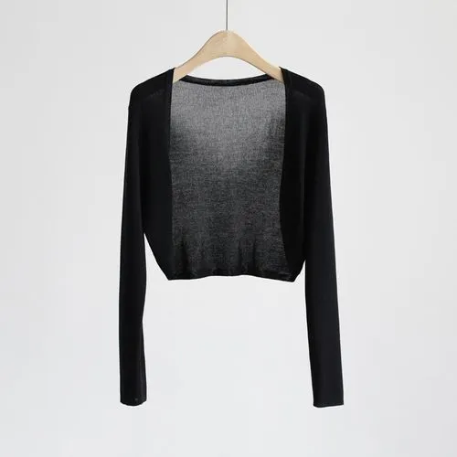 Women's Cardigan Long Sleeve Blouses Simple Style Solid Color