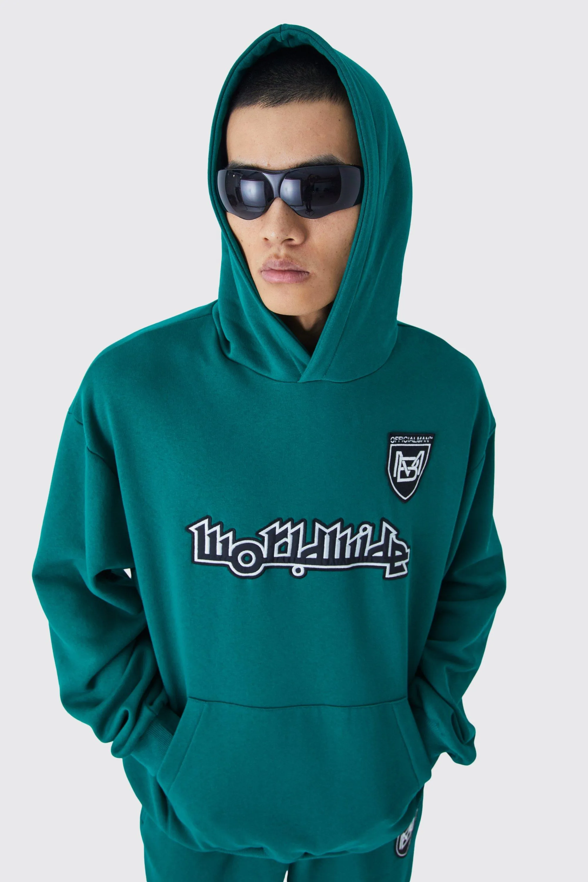 World Wide Football Oversized Hoodie | boohooMAN UK