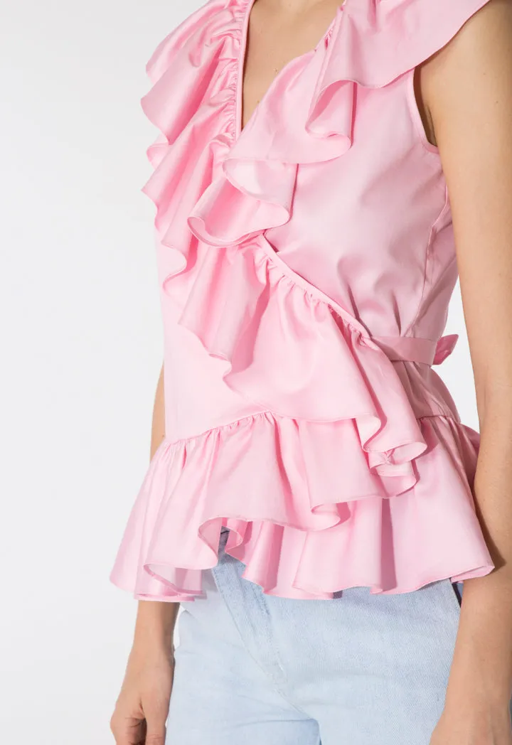 Wrap Around Frilled Blouse