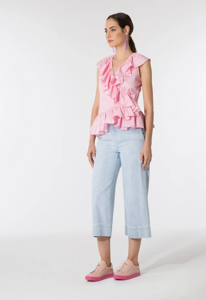 Wrap Around Frilled Blouse