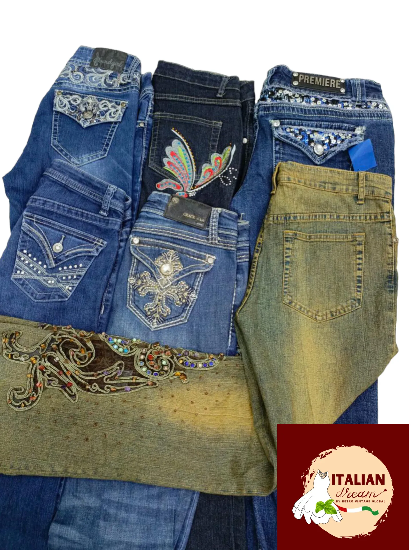 Y2K Embroidered Flared Jeans