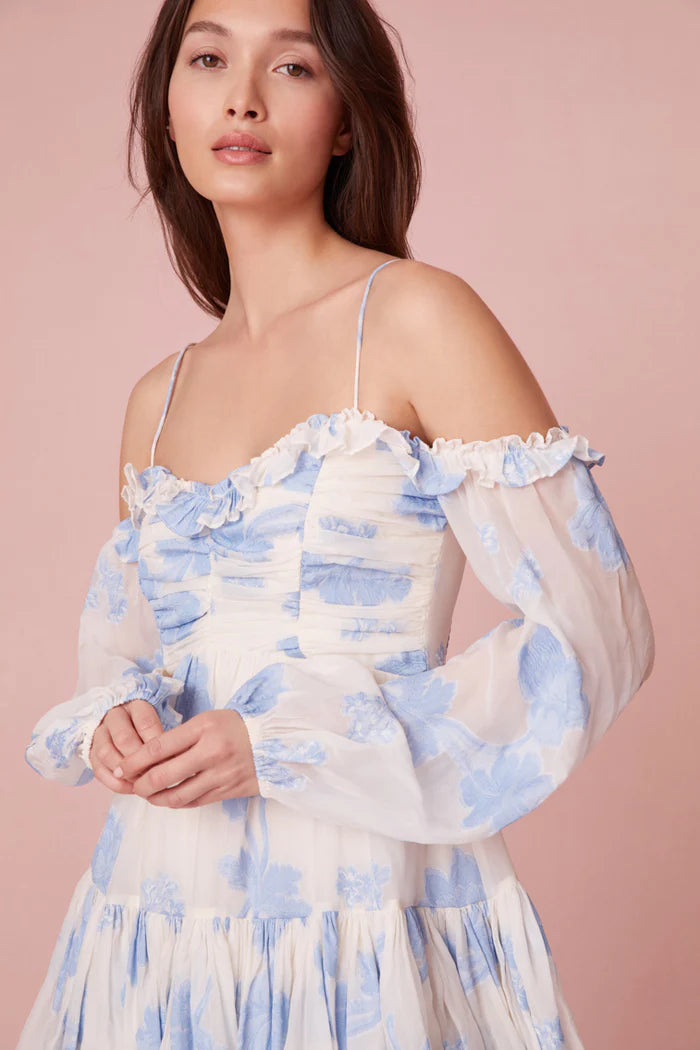 Zennia Off-Shoulder Silk Mini Dress